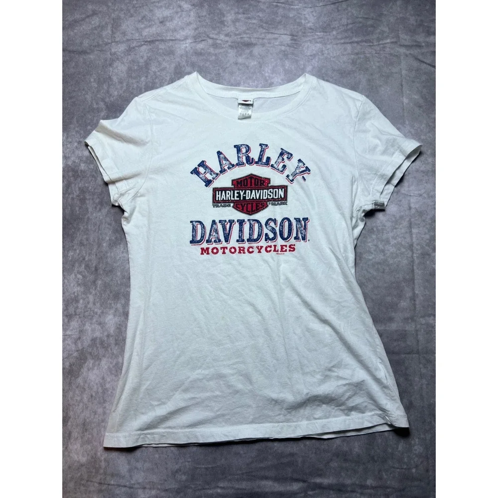 Harley-Davidson T-Shirt Women XL White Graphic Tee Arrowhead Peoria AZ 2018